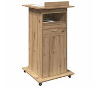 vidaXL Podio Roble Artesanal 55 x 55 x 107 cm Madera de ingeniería, Podio de Oficina Moderno, diseño de Madera, Organizador práctico, Escritorio Duradero con Opciones de Almacenamiento