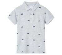 vidaXL Polo Infantil de Manga Corta Ropa de Niños Informal Algodón Gris Melange 116