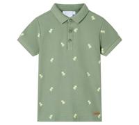 vidaXL Polo Infantil de Manga Larga Ropa de Niños Diseño Palmeras Pequeñas Caqui 140
