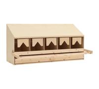 vidaXL Ponedero Gallinas 5 Departamentos Nido Gallina Ponedora 5 Huecos Gallinero Tejado Poner Huevos Cesta Extraíble Plegable Madera Maciza Pino MDF