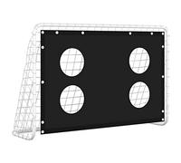 vidaXL Portería con Red de Entrenamiento para Juegos de Futbol con Pared de Puntería Portátil Interiores Exteriores Acero 184x61x122 cm