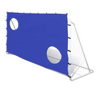 vidaXL Portería de Fútbol con Pared de Puntería, Red de Portería Deportiva, Red de Práctica de Fútbol, Portería de Exterior, Acero 240X92X150 cm