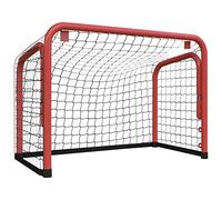 vidaXL Portería Hockey y Red Acero y poliéster Rojo y Negro 68x32x47cm, porteria, porteria Deportiva, porteria para Practica Hockey, Red de Hockey