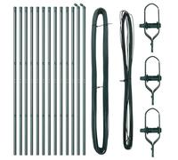 vidaXL Poste para cercas 13 Pcs Verde Ø32mm 200cm Acero Galvanizado - Accesorios duraderos y resistentes para exteriores, ideales para jardines y terrazas. ¡Ajusta la altura como quieras!