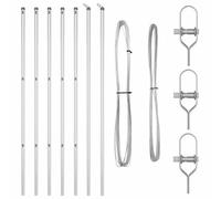 vidaXL Poste de Valla 7 pcs Plateado Acero