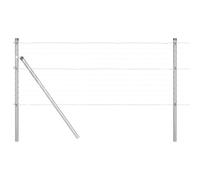 vidaXL Poste de cerca empotrado 7 uds. Plateado | Hecho para aguantar y dar soporte confiable, Ideal para uso exterior en cualquier clima, 100 cm de altura,
