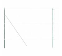 vidaXL Poste de Valla 12 pcs Verde Acero con recubrimiento en polvo, Poste de valla exterior, cercado de jardín para un perímetro seguro, partición duradera y paisajismo