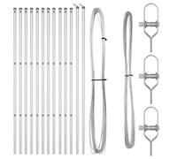 vidaXL Poste de Valla 13 pcs Plateado Acero