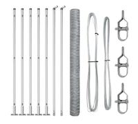 vidaXL Cerca Hexagonal 1.4 x 10m de Acero Galvanizado | Vallado Exterior Fuerte, Kit Completo de Montaje Fácil con Postes y Accesorios, Barrera de Jardín y Panel de Terraza para Seguridad y Privacida