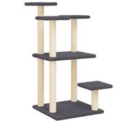 vidaXL Postes rascadores para gatos con plataformas gris oscuro 98,5cm