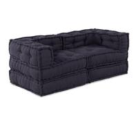 vidaXL Pouffe Modular 2 Pack en Tela Antracita | Sofá de Suelo Versátil Relleno de algodón ecológico, Ideal para Usar Tanto Dentro como Fuera. Dimensiones: 70 x 54 cm. Cojín Muebles de