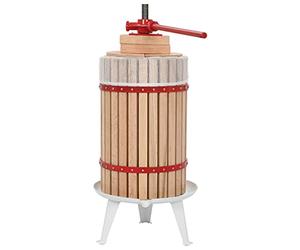 vidaXL Prensa de Vino y Fruta Mosto con Paño de Tela Utensilios Accesorios Cocina Comedor Bar Casa Hogar Menaje Preparación 24 L Madera Roble