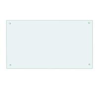 vidaXL Protector Salpicaduras Cocina Vidrio Templado Blanco 90x50cm Utensilios Herramientas Accesorios Protección Grasa al Cocinar Fiable Práctico