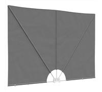 vidaXL Privacidad para balcón, 240 x 160 cm, poliéster, ángulo recto, gris claro, jardín y terraza, protección de privacidad moderna, plegable, protección UV, separación de balcones