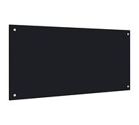 vidaXL Protector Salpicaduras Cocina Vidrio Templado Negro 100x50 cm