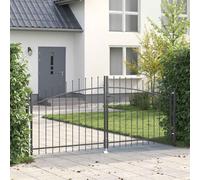 vidaXL Puerta con cerradura Woerden 299,5 x 149,5 cm Acero, Puerta de entrada resistente para jardín y , diseño , acero , estilo moderno