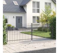 vidaXL Puerta con cerradura Woerden 400 x 174,5 cm Acero, Puerta de entrada resistente para jardín y , diseño , acero , estilo moderno