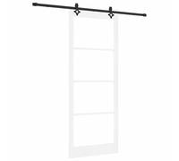 vidaXL Puerta Corredera 93 x 232 cm Madera de pino maciza y vidrio, Moderna puerta corredera, vidrio para sala, separador funcional de madera, divisor decorativo práctico