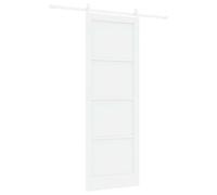 vidaXL Puerta Corredera Blanco 83 x 232 cm Madera de Pino Maciza, Puerta interior moderna, deslizante rectangular, diseño ahorrador de espacio, madera de pino, elegante y funcional