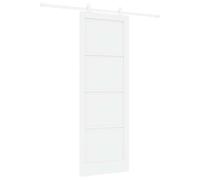 vidaXL Puerta Corredera Blanco 83 x 232 cm Madera de Pino Maciza, Sala Moderna, Divisor Elegante, Puerta Deslizante Minimalista, Partición Funcional, Diseño Interior de Acero