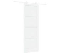 vidaXL Puerta Corredera Blanco 83 x 232 cm Madera de Pino Maciza, Sala Moderna, Divisor Elegante, Puerta Deslizante Minimalista, Partición Funcional, Diseño Interior de Acero