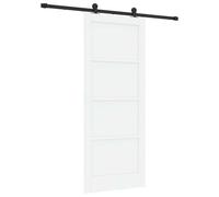 vidaXL Puerta Corredera Blanco y Negro 83 x 202 cm, Sala Moderna, Divisor Elegante, Puerta Deslizante Minimalista, Partición Funcional, Diseño Interior de Acero