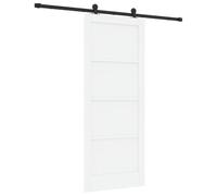 vidaXL Puerta Corredera Blanco y Negro 83 x 202 cm, Sala Moderna, Divisor Elegante, Puerta Deslizante Minimalista, Partición Funcional, Diseño Interior de Acero