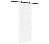 vidaXL Puerta Corredera Blanco y Negro 83 x 232 cm, Sala Moderna, Divisor Elegante, Puerta Deslizante Minimalista, Partición Funcional, Diseño Interior de Acero