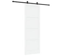 vidaXL Puerta Corredera Blanco y Negro 83 x 232 cm, Sala Moderna, Divisor Elegante, Puerta Deslizante Minimalista, Partición Funcional, Diseño Interior de Acero