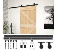 vidaXL Puerta Corredera con Herrajes Corrediza Entrada Deslizante Cuarto de Baño Salón Sala de Estar Hogar Habitación 80x210 cm Madera Maciza de Pino