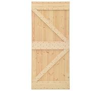vidaXL Puerta Corredera con Herrajes Corrediza Entrada Deslizante Hogar Cuarto de Baño Salón Sala de Estar Habitación 90x210 cm Madera Maciza de Pino