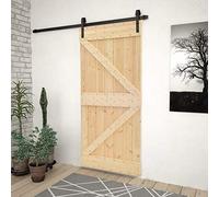 vidaXL Puerta Corredera con Herrajes Deslizante Corrediza Entrada Hogar Cuarto de Baño Salón Sala de Estar Habitación 100x210 cm Madera Maciza de Pino