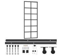 vidaXL Puerta Corredera con Herrajes Entrada Corrediza Deslizante Hogar Cuarto de Baño Salón Sala de Estar Habitación ESG Vidrio y Aluminio 76x205 cm