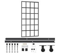 vidaXL Puerta Corredera con Herrajes Entrada Corrediza Deslizante Hogar Cuarto de Baño Salón Sala de Estar Habitación ESG Vidrio y Aluminio 102x205 cm