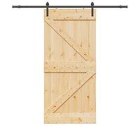 vidaXL Puerta corredera con herrajes madera maciza de pino 100x210 cm
