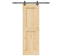 vidaXL Puerta corredera con herrajes madera maciza de pino 70x210 cm