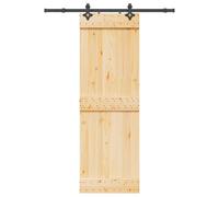vidaXL Puerta corredera con herrajes madera maciza de pino 70x210 cm