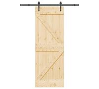 vidaXL Puerta corredera con herrajes madera maciza de pino 70x210 cm