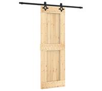vidaXL Puerta corredera con herrajes madera maciza de pino 70x210 cm, puerta interior, puerta corredera interior, puerta corredera de establo