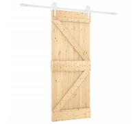 vidaXL Puerta corredera con herrajes madera maciza de pino 80x210 cm