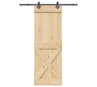 vidaXL Puerta corredera con herrajes madera maciza de pino 80x210 cm