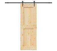 vidaXL Puerta corredera con herrajes madera maciza de pino 80x210 cm
