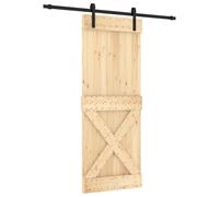 vidaXL Puerta corredera con herrajes Madera Maciza de Pino 80x210 cm, Puerta Interior, Puerta corredera Interior, Puerta corredera de establo