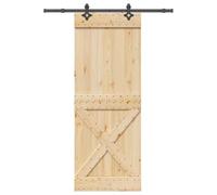 vidaXL Puerta corredera con herrajes madera maciza de pino 85x210 cm