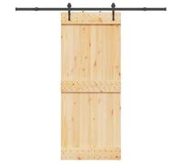vidaXL Puerta corredera con herrajes madera maciza de pino 85x210 cm