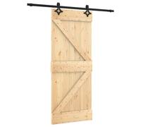 vidaXL Puerta corredera con herrajes madera maciza de pino 85x210 cm