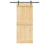 vidaXL Puerta corredera con herrajes madera maciza de pino 85x210 cm