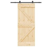 vidaXL Puerta corredera con herrajes madera maciza de pino 85x210 cm