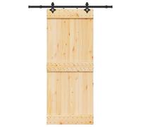 vidaXL Puerta corredera con herrajes madera maciza de pino 85x210 cm
