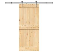vidaXL Puerta corredera con herrajes madera maciza de pino 90x210 cm